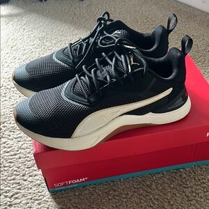 Puma Black Sneakers with White Accents